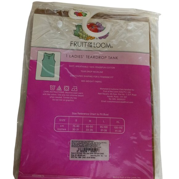 Fruit Of The Loom M Tank Top Ladies Teardrop 100% Combed Cotton Brown NEW - Picture 4 of 5